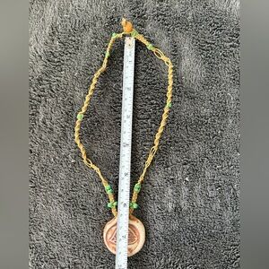 Macrame and clay necklace